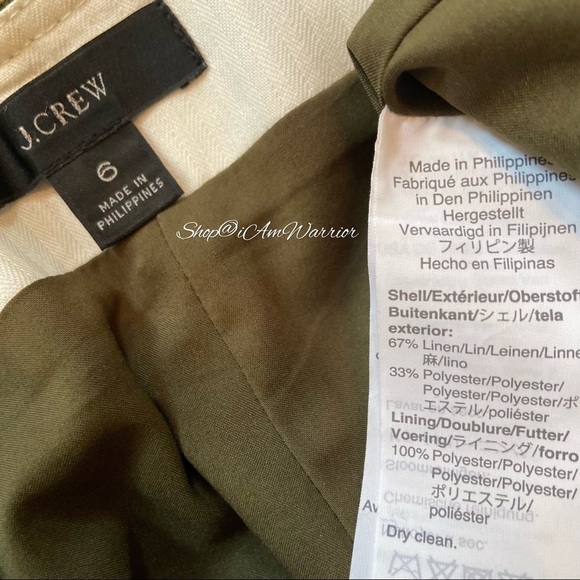 J.Crew seaweed green button front belted linen skirt *shop@iamwarrior - Picture 12 of 13